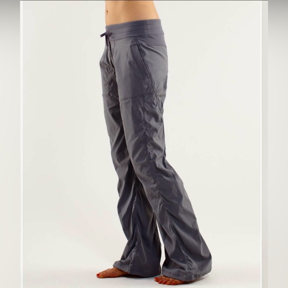 Lululemon Dance Studio Pant Dark Carbon w/ Ruched Stripes Size 10 - Picture 1 of 10